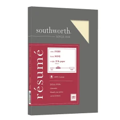 Southworth® 100% Cotton Résumé Paper, 8 1/2