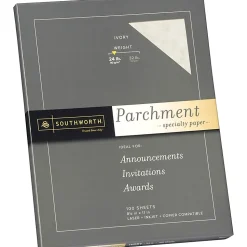 Southworth® Parchment Specialty Paper, 8 1/2" x 11", 24 Lb, Ivory, Pack Of 100