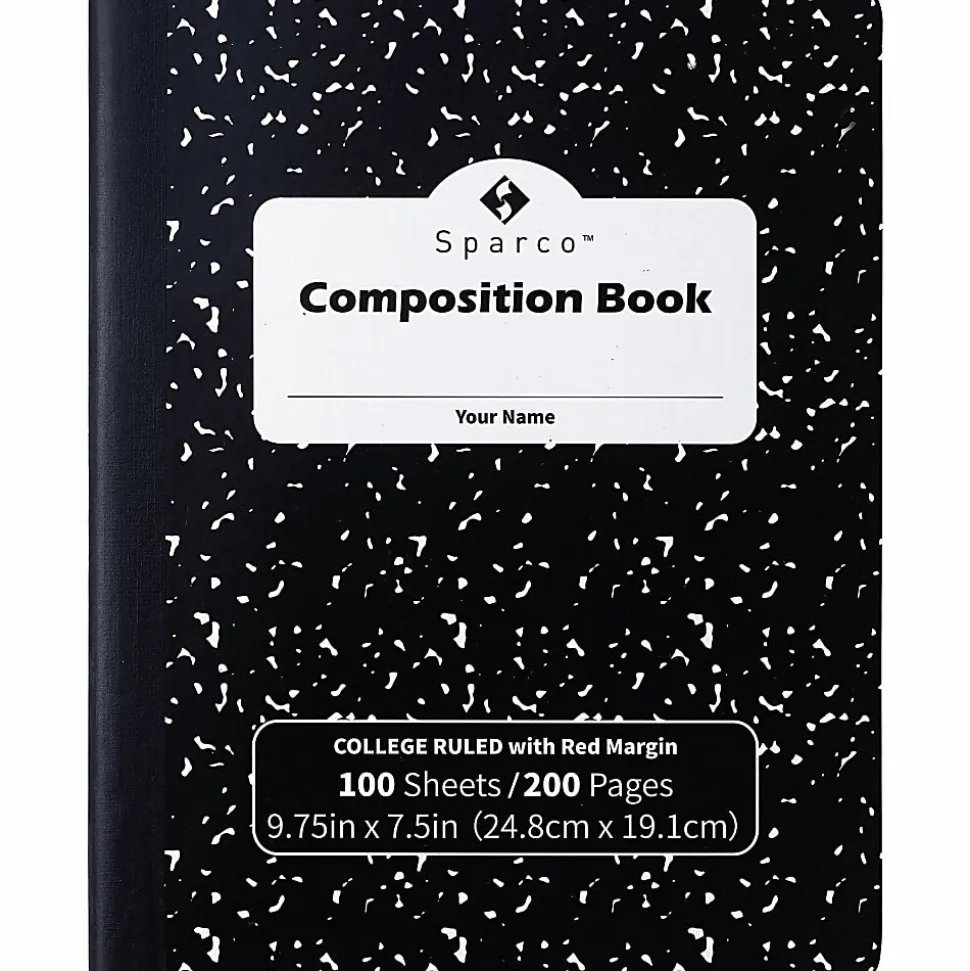 Sparco™ Composition Notebook, College Ruled, 100 Sheets, Pack Of 12