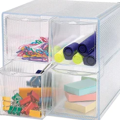 Sparco® 4-Drawer Storage Organizer, 6"H x 6"W x 7 5/16"D, Clear