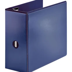 Sparco Easy-Open View 3-Ring Binder, 5" D-Rings, Navy