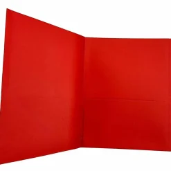 Sparco Leatherette Portfolio, 8-1/2" x 11", 2 Pocket, Red, Box of 25