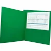 Sparco Leatherette Portfolio, 8-1/2" x 11", 2 Pocket, Green, Box of 25