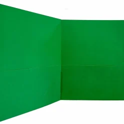 Sparco Leatherette Portfolio, 8-1/2" x 11", 2 Pocket, Green, Box of 25