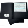 Sparco Leatherette Portfolio, 8-1/2" x 11", 2 Pocket, Black, Box of 25