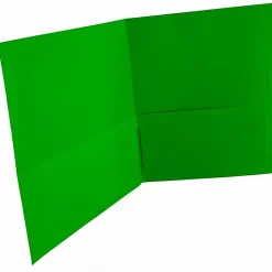 Sparco Letter Pocket Folder - 8 1/2" x 11" - 2 Internal Pocket - Apple Green - 1 Box