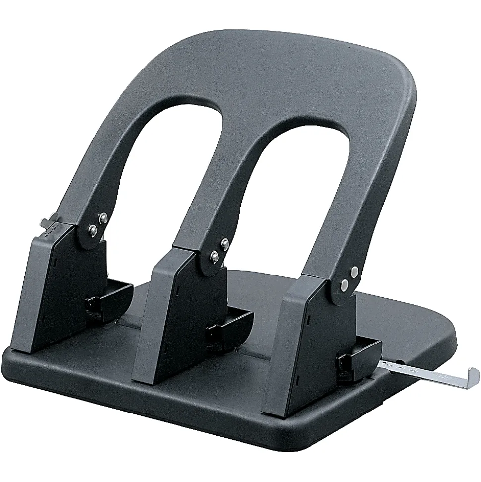 Sparco Manual Adjustable 3-Hole Punch, 100-Sheet Capacity, 10 1/4"H x 10 3/8"W x 6 1/4"D, Black