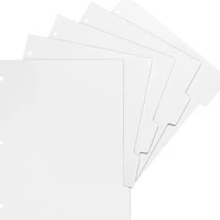 Sparco Print-On Tab Dividers, 3-Hole Punched, White, Box Of 50