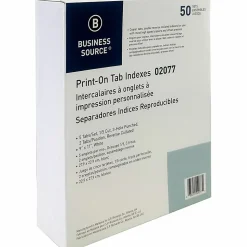 Sparco Print-On Tab Dividers, 3-Hole Punched, White, Box Of 50