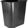 Sparco Rectangular Wastebasket, 7 gal Capacity, Rectangular, 15"H x 14.5"W x 10.5"D, Polyethylene, Black, 24 / Carton