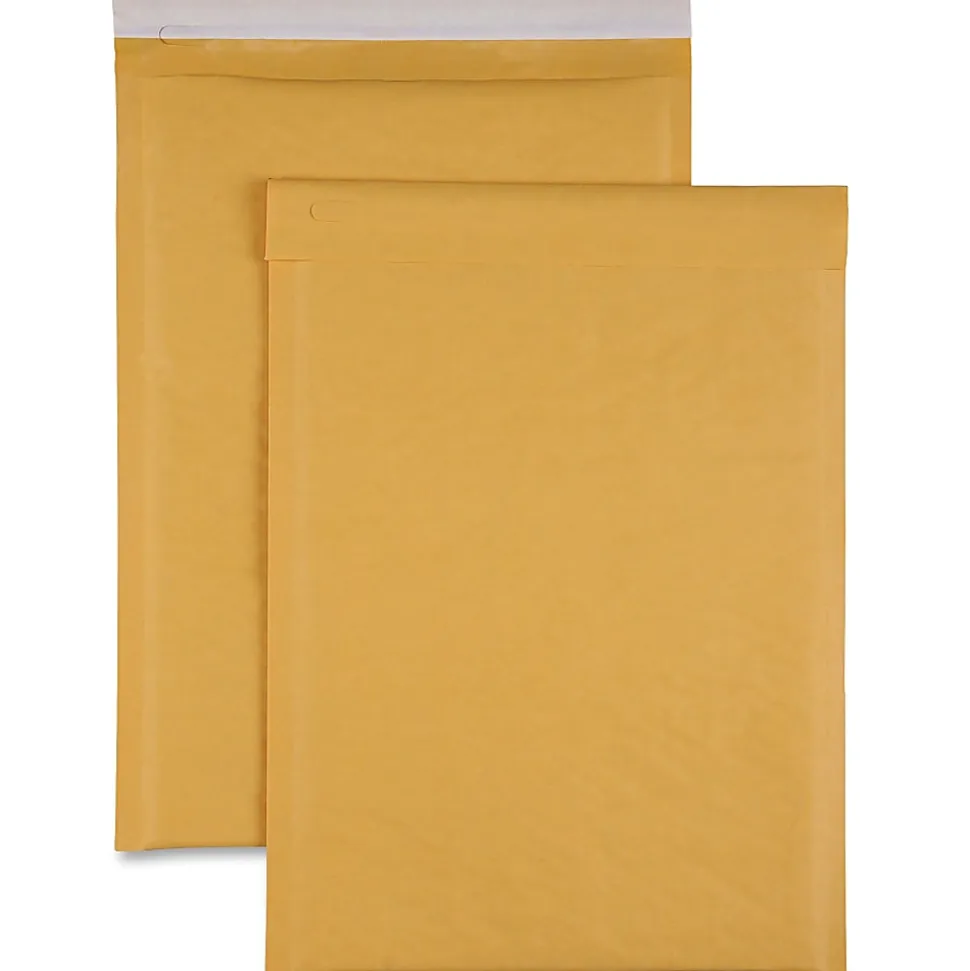 Sparco Size 4 Bubble Cushioned Mailers - Bubble - #4 - 9 1/2" Width x 14 1/5" Length - Self-sealing - Kraft - Kraft - 100 / Carton