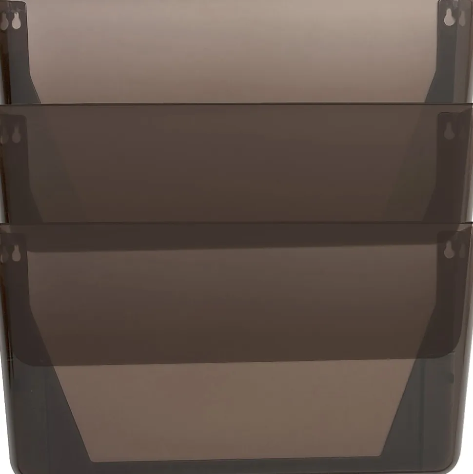 Sparco Stak-A-File Vertical Filing Systems, 14.5"H x 13.1"W x 4.3"D, Wall Mountable, Smoke, 3 / Pack