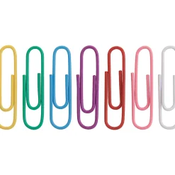 Sparco® Vinyl-Coated Gem Clips, Box Of 500, No. 1, Assorted Colors