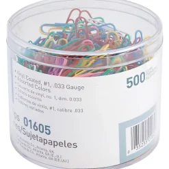 Sparco® Vinyl-Coated Gem Clips, Box Of 500, No. 1, Assorted Colors