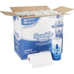 Sparkle® Professional Series by GP PRO 2-Ply Kitchen Paper Towels, 70 Sheets Per Roll, Pack Of 30 Rolls