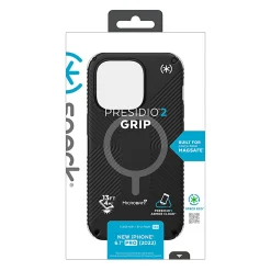 Speck Presidio® 2 Grip MagSafe® Case For iPhone® 14 Pro, Black, 150146-D143
