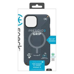 Speck Presidio2 Grip MagSafe iPhone® 14 Case, Charcoal, 150059-3068