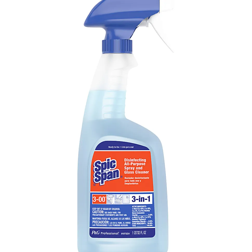 Spic And Span® Disinfecting All-Purpose Spray & Glass Cleaner, 32 Oz, 4 Spray Trigger Per Case, Case Of 8 Bottles