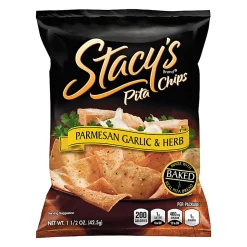 Stacy's Parmesan Garlic & Herb Pita Chips, 1.5 Oz, Pack Of 24