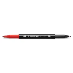 Staedtler Duo-Ended Markers, Fine/Ultra-Fine Points, Black Barrels, Assorted Ink Colors, Pack Of 18 Markers