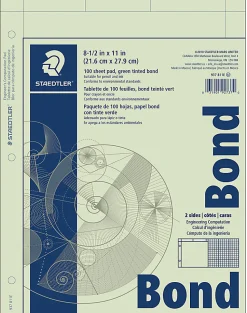 Staedtler® Engineering Computation Pad, 5 x 5 Grid, 100 Sheets