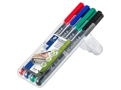 Staedtler® Mars® Lumocolor® Permanent Markers, Fine Point, Assorted Colors, Pack Of 4