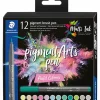 Staedtler Pigment Brush Pens, Pastel Colors, Set Of 12 Pens