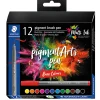 Staedtler Pigment Brush Pens, Basic Colors, Set Of 12 Pens