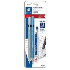Staedtler® Triplus Micro Mechanical Pencils, 1.3 mm, HB #2 Lead, Assorted Barrel Colors, Pack Of 2 Pencils