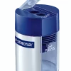 Staedtler® Two-Hole Metal Pencil Sharpener With Locking Mechanism, Blue/Silver