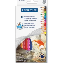 Staedtler® Watercolor Pencils, 5 mm Point, Assorted Colors, Box Of 12 Pencils