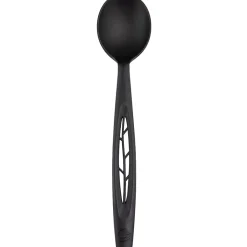 StalkMarket Compostable Cutlery Spoons, 6 1/2", Black, Pack Of 1,000 Spoons