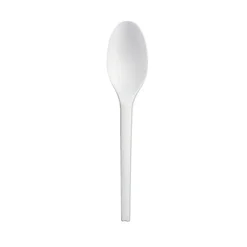 StalkMarket Compostable Cutlery Spoons, 6", White, Pack Of 1,000 Spoons