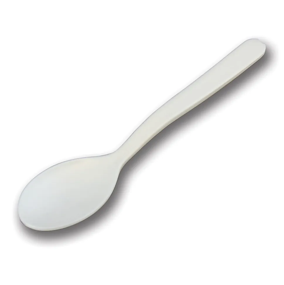 StalkMarket Compostable Cutlery Taster Spoons, Pearlescent White, Pack Of 2000