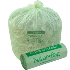 StalkMarket 0.8 Mil Compostable Trash Liners, 33 Gallons, Box Of 200 Bags
