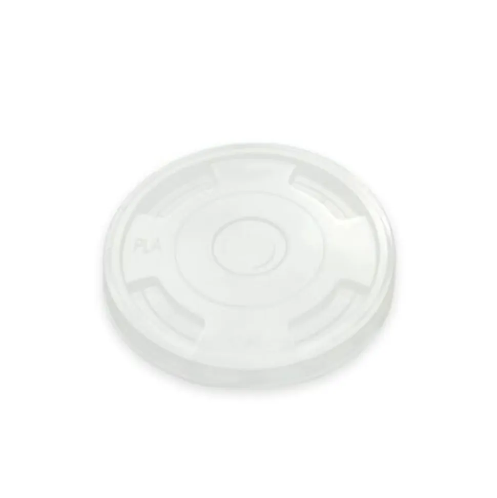 StalkMarket PLA Compostable Cup Lids, 9-24 Oz, Clear, Pack Of 1000