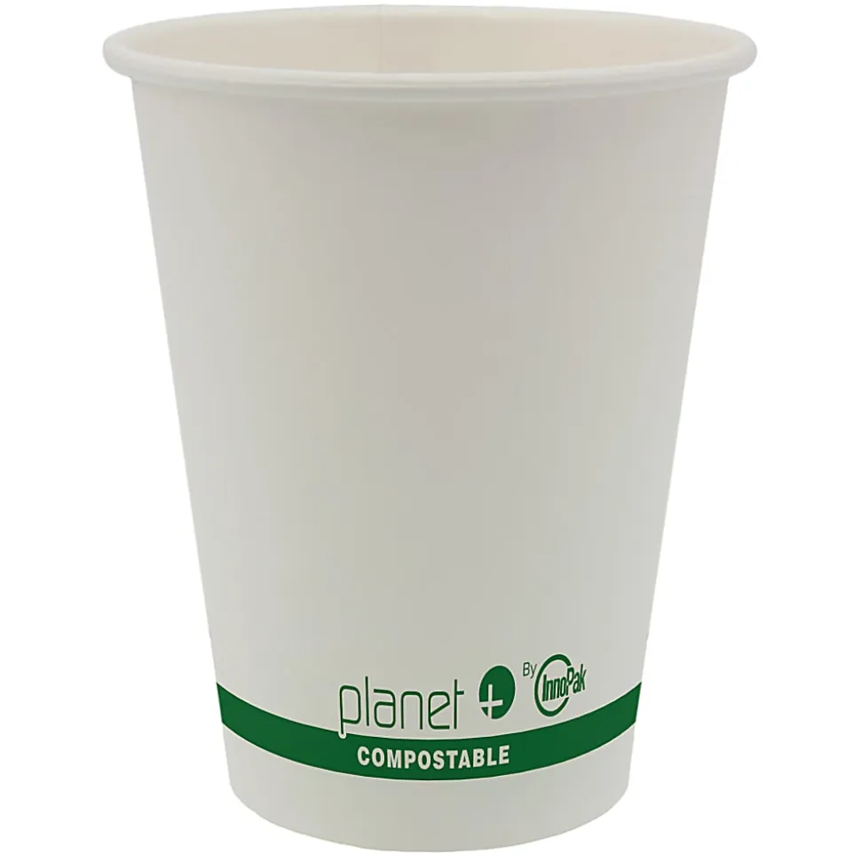 StalkMarket Planet+ Compostable Hot Cups, 12 Oz, White, Pack Of 1,000 Cups