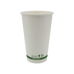 StalkMarket Planet+ Compostable Hot Cups, 16 Oz, White, Pack Of 1,000 Cups