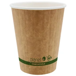 StalkMarket Planet+ Compostable Hot Cups, Double Wall, 12 Oz, Brown, Pack Of 1,000 Cups