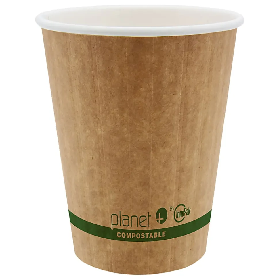 StalkMarket Planet+ Compostable Hot Cups, Double Wall, 12 Oz, Brown, Pack Of 1,000 Cups