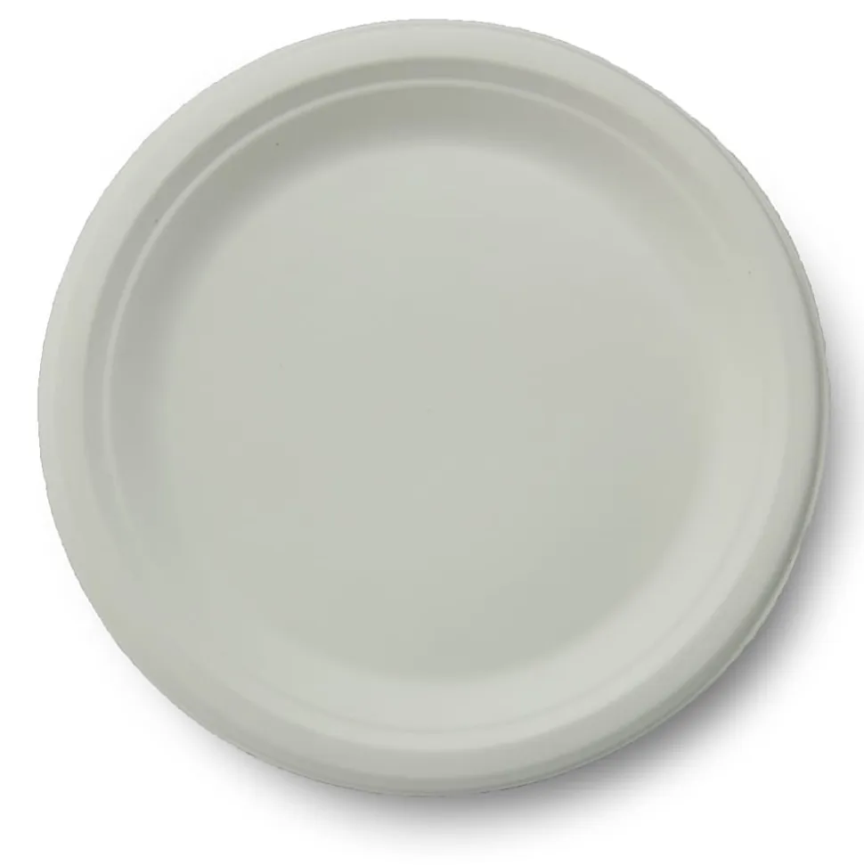 StalkMarket Round Plates, 9", White, Pack Of 500 Plates