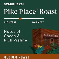 Starbucks® K-Cup Pike Place Roast Coffee - Compatible with Keurig Brewer - Medium - K-Cup - Pike Place Roast - 24/Box - 4 / Carton