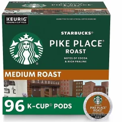 Starbucks® K-Cup Pike Place Roast Coffee - Compatible with Keurig Brewer - Medium - K-Cup - Pike Place Roast - 24/Box - 4 / Carton