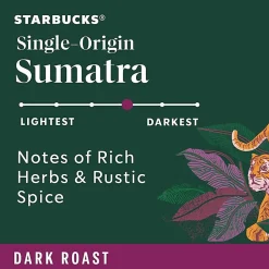 Starbucks K-Cup Sumatra Blend Coffee, Dark Roast, 24 Pods Per Case, Carton Of 4 Cases