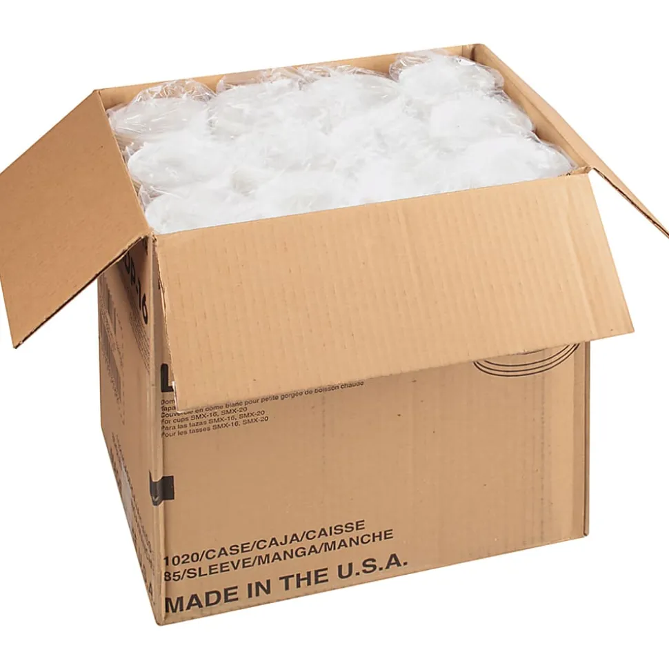 Starbucks Plastic Hot Cup Lids, White, Carton Of 1,020 Lids