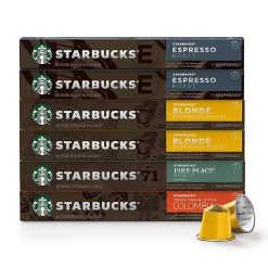 Starbucks® Single-Serve Coffee Freshpacks, Variety Pack, Carton Of 60, 6 x 10 Per Box