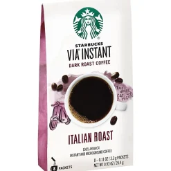 Starbucks® VIA™ Ready Brew Coffee, Italian Roast, 0.1 Oz Per Bag, Carton Of 8 Bags