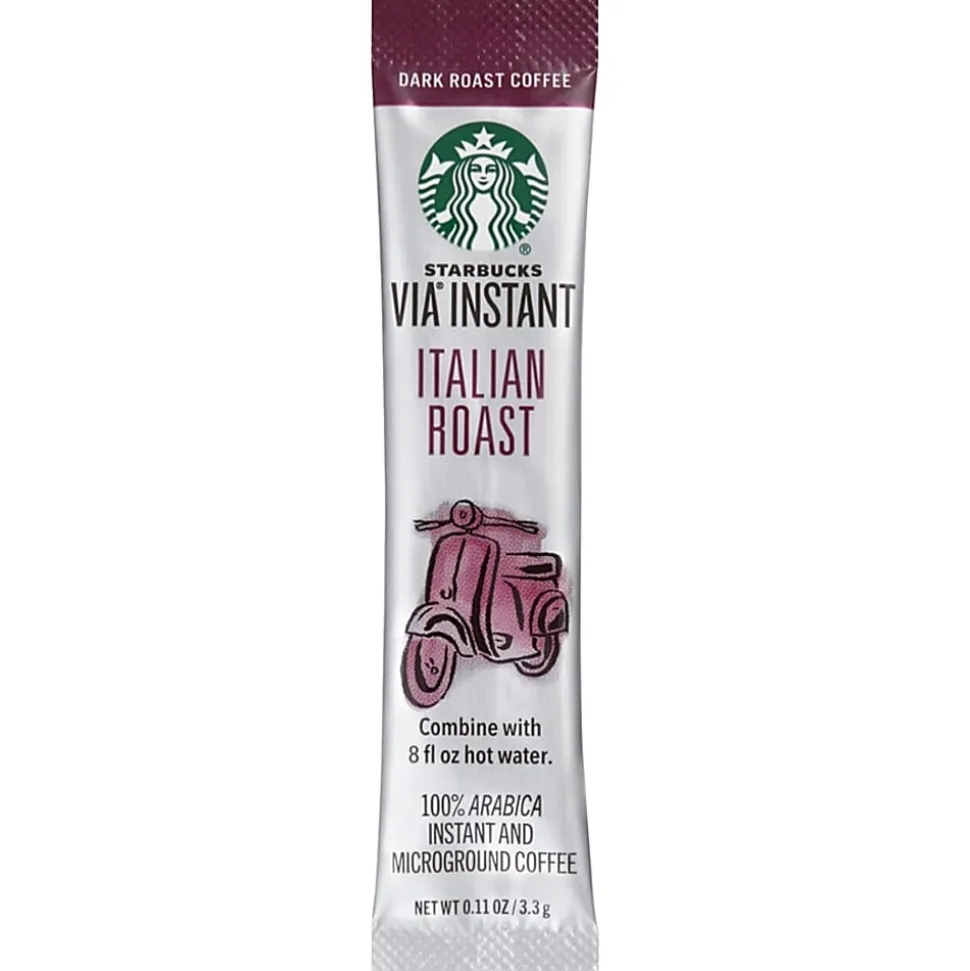 Starbucks® VIA™ Ready Brew Coffee, Italian Roast, 0.1 Oz Per Bag, Carton Of 8 Bags