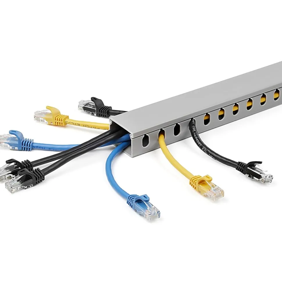 StarTech.com Cable Management Raceway w/Parallel Slots 78in - Network Cable Hider Kit - Slotted Wire Duct System - CBMWD3825