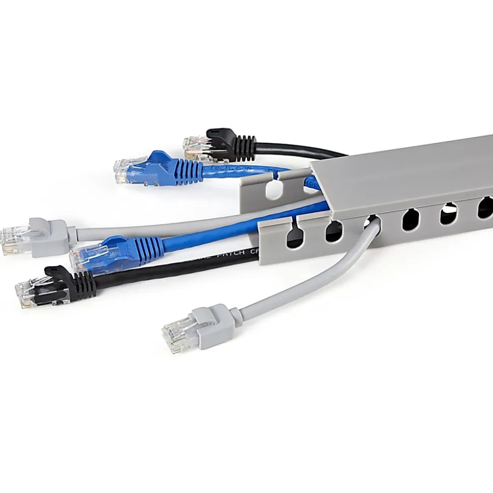 StarTech.com Cable Management Raceway w/Parallel Slots 78in - Network Cable Hider Kit - Slotted Wire Duct System - CBMWD3825